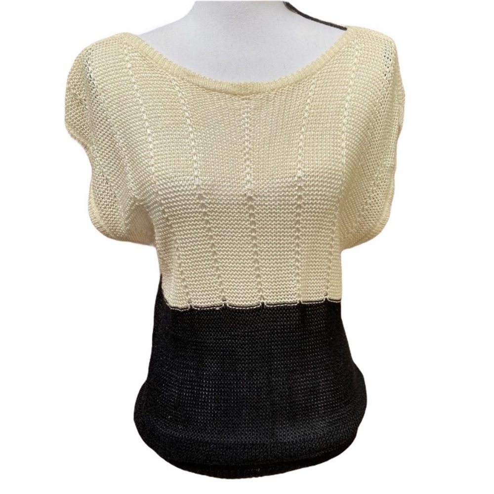 Christian Dior Vintage Cap Sleeve Knit Top Sweater